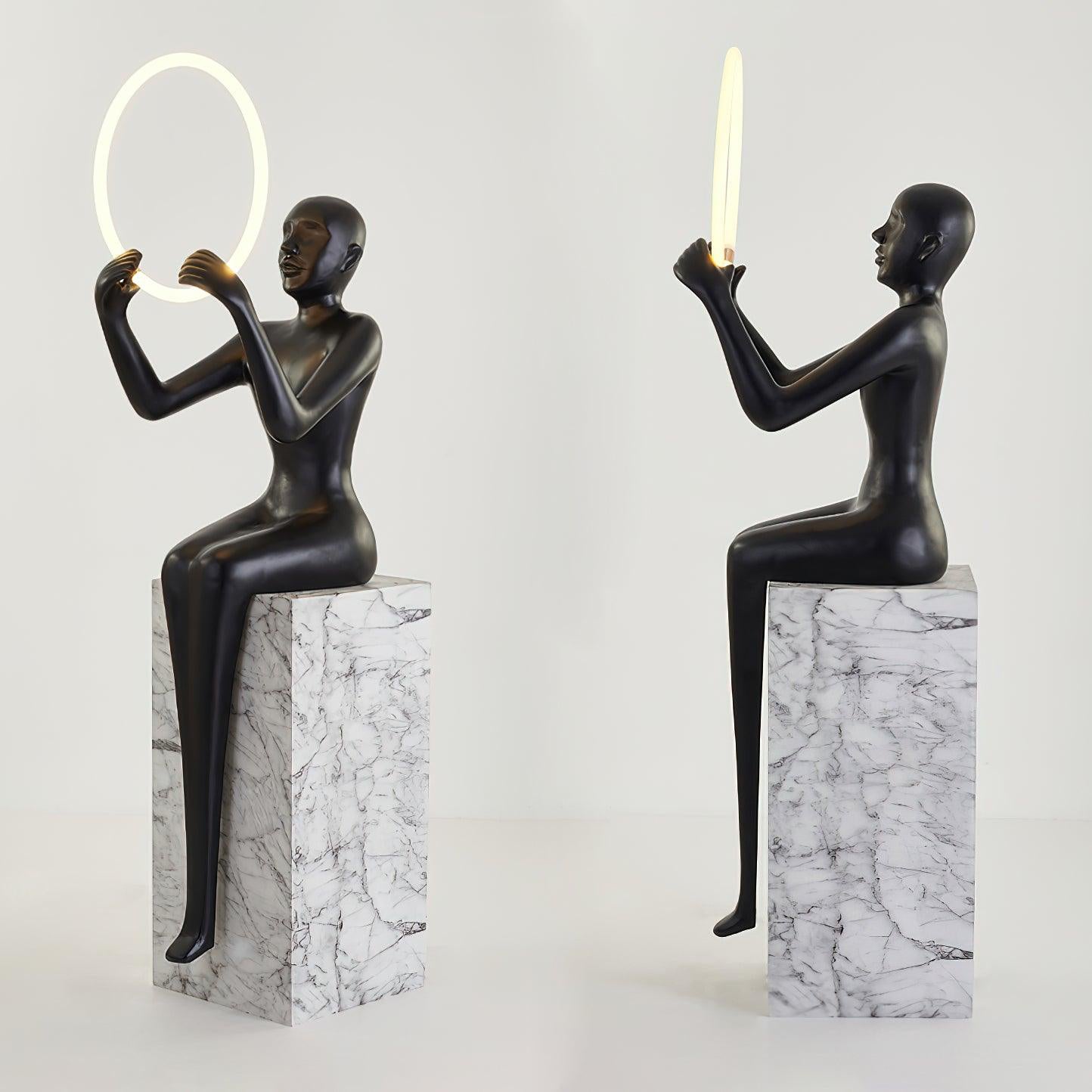 Elsilisra Sculptural Black Metal Floor Lamp - Blowlighting
