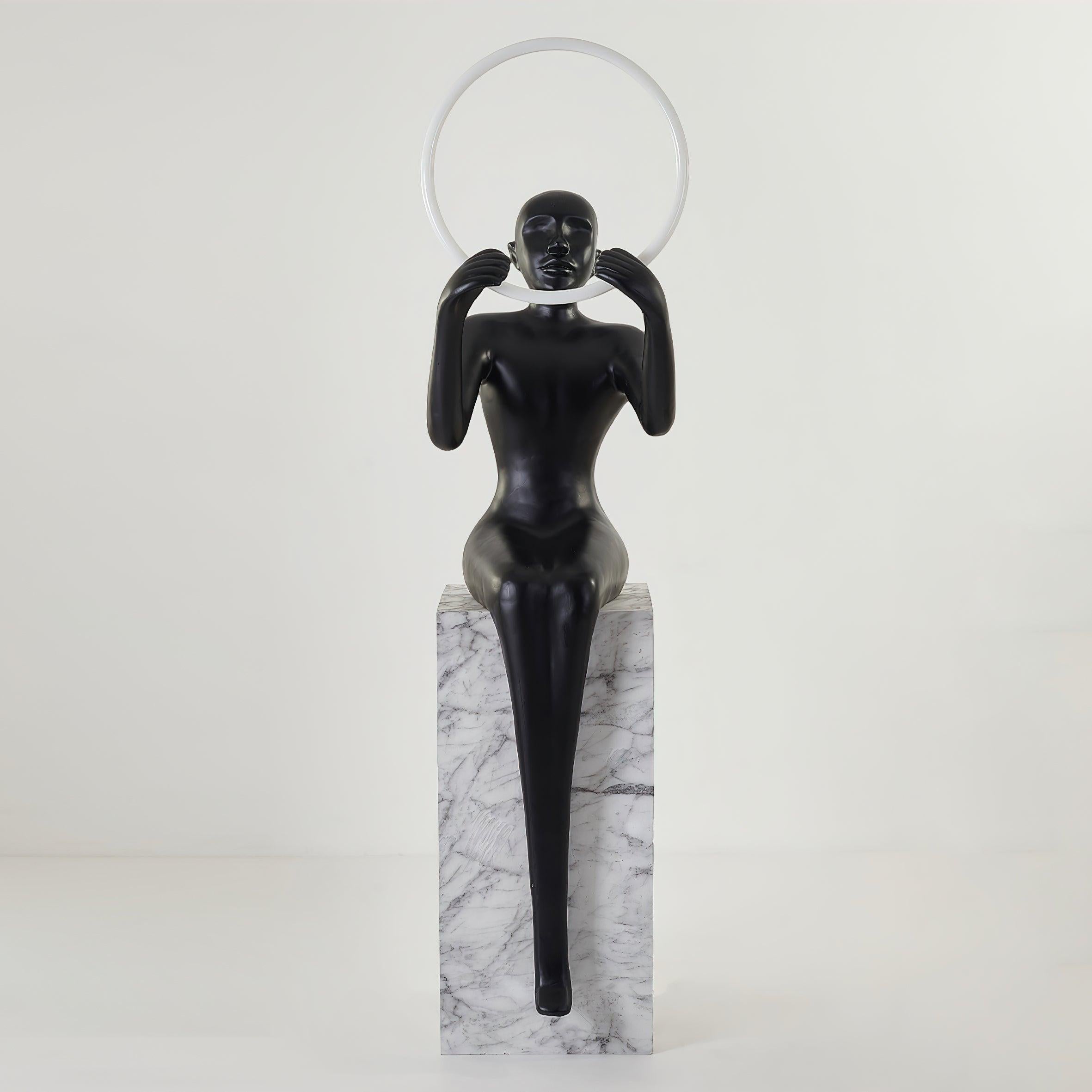 Elsilisra Sculptural Black Metal Floor Lamp - Blowlighting