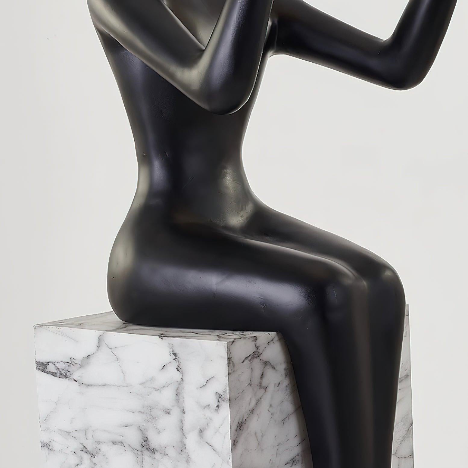 Elsilisra Sculptural Black Metal Floor Lamp - Blowlighting