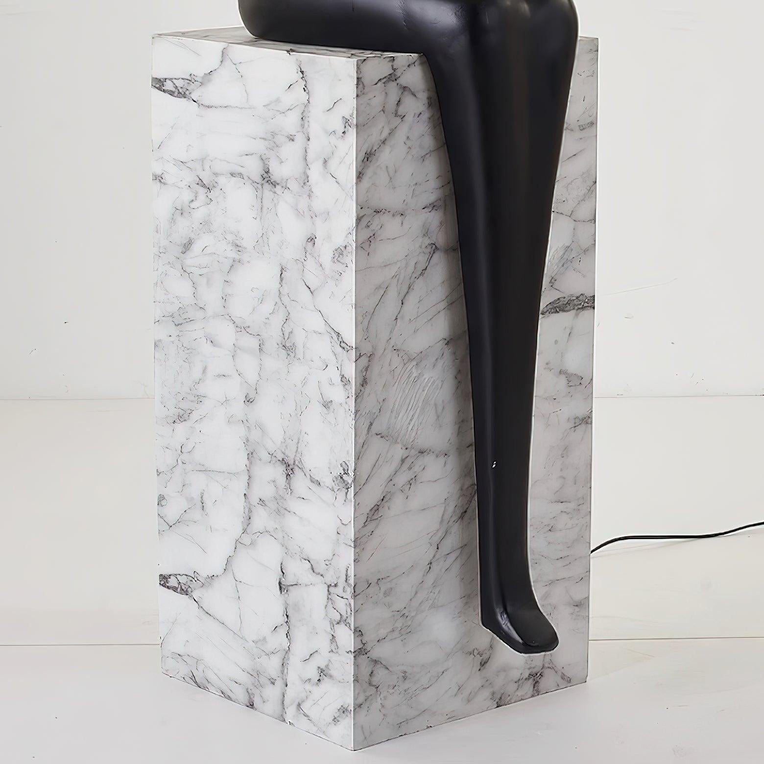 Elsilisra Sculptural Black Metal Floor Lamp - Blowlighting