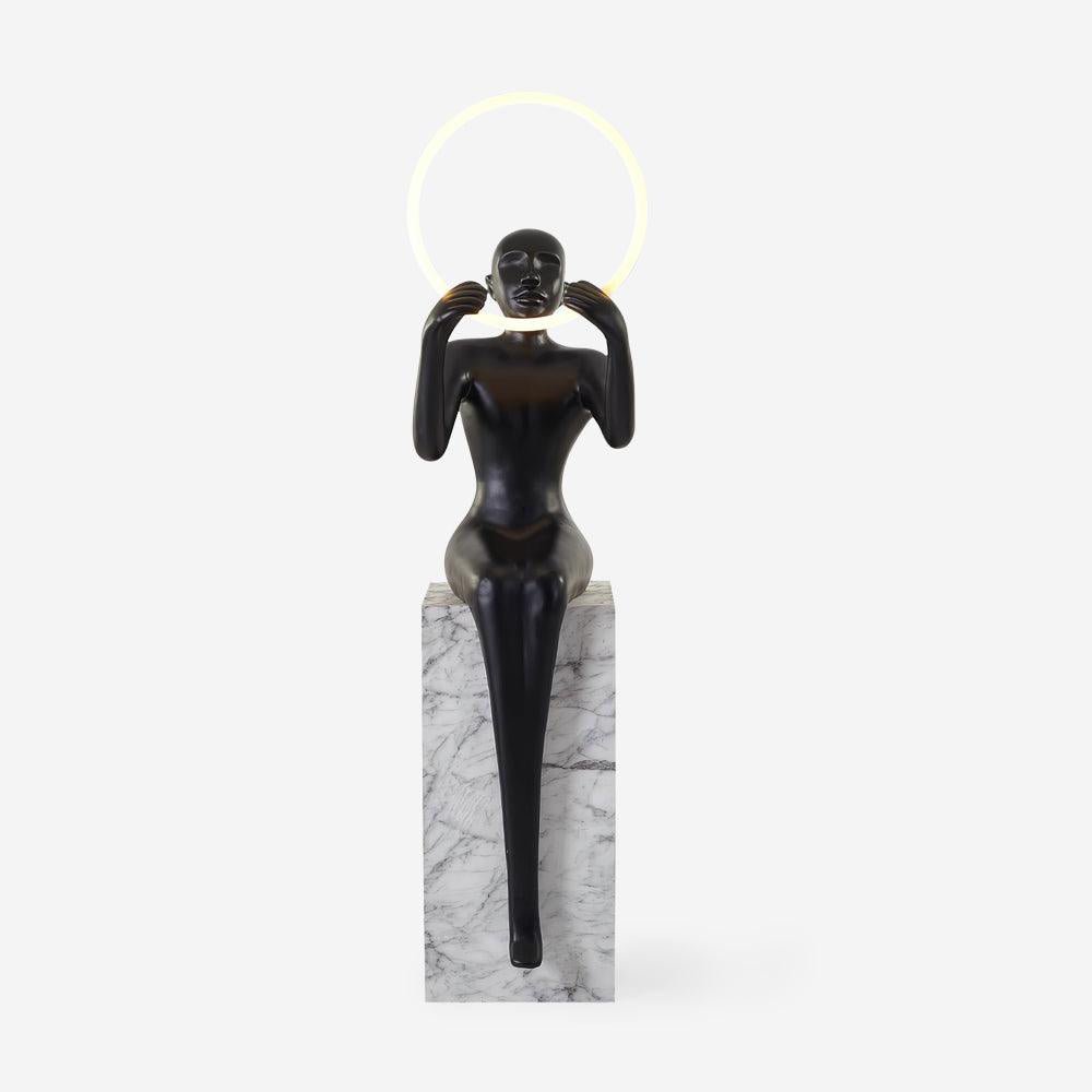 Elsilisra Sculptural Black Metal Floor Lamp - Blowlighting