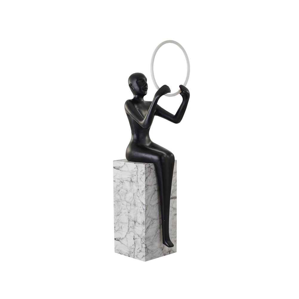 Elsilisra Sculptural Black Metal Floor Lamp - Blowlighting