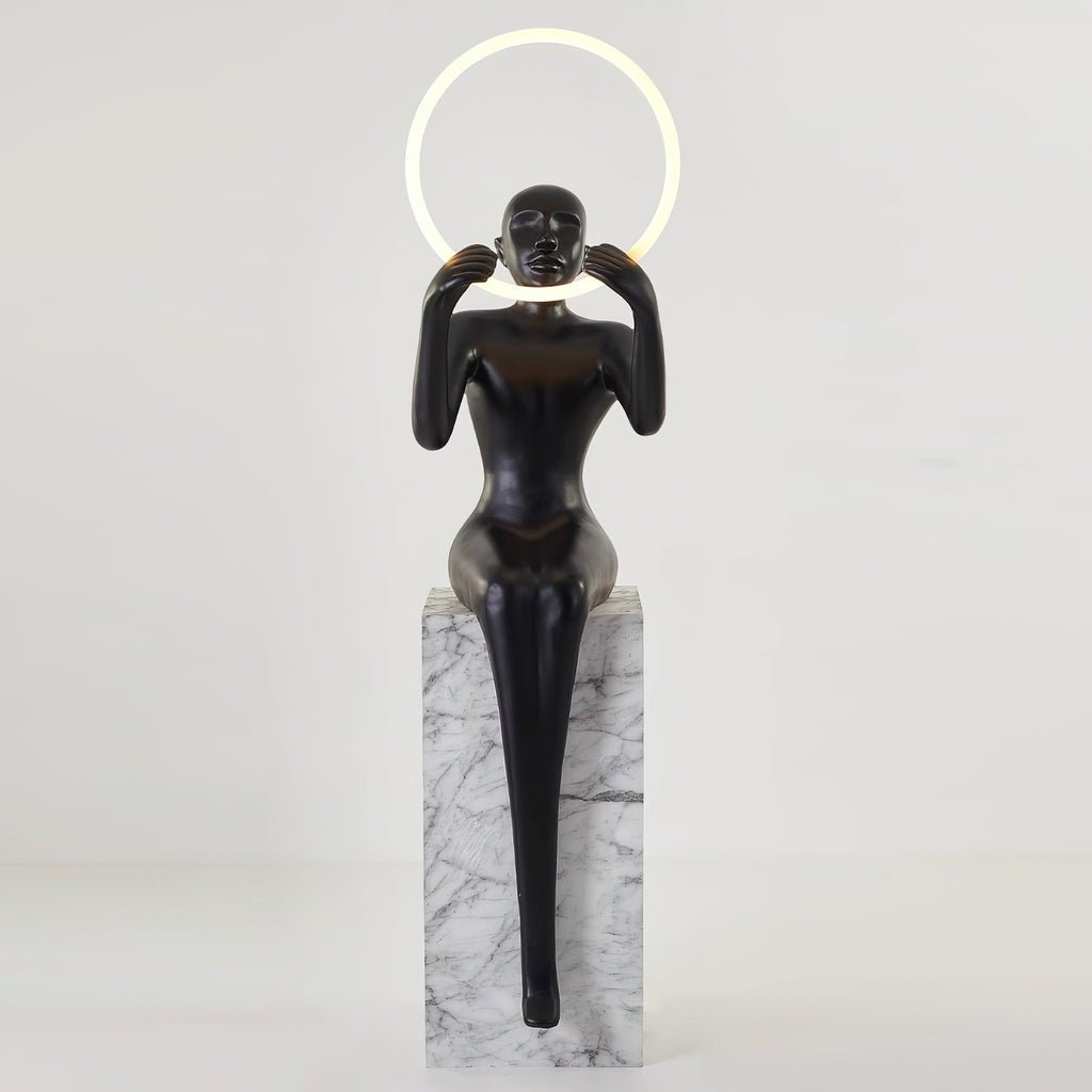 Elsilisra Sculptural Black Metal Floor Lamp - Blowlighting
