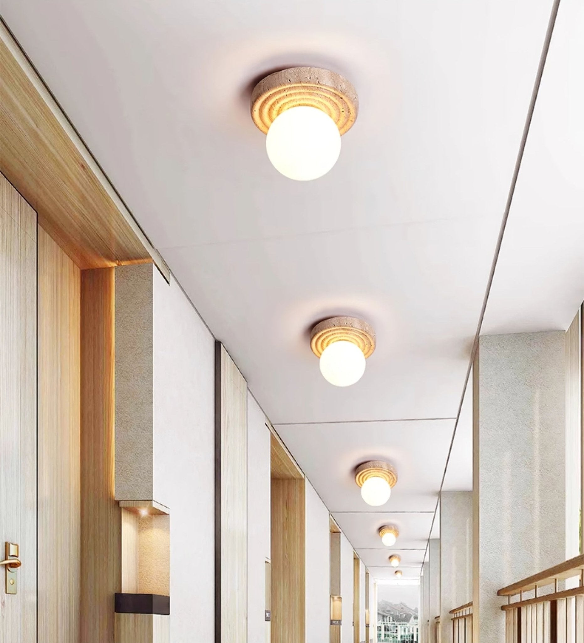 Carmen Travertine Ceiling Light - Blowlighting