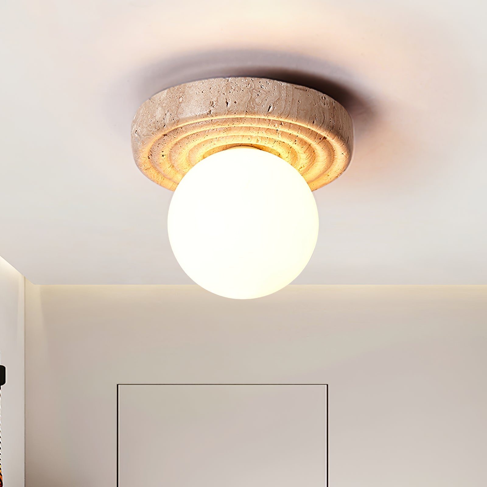 Carmen Travertine Ceiling Light - Blowlighting