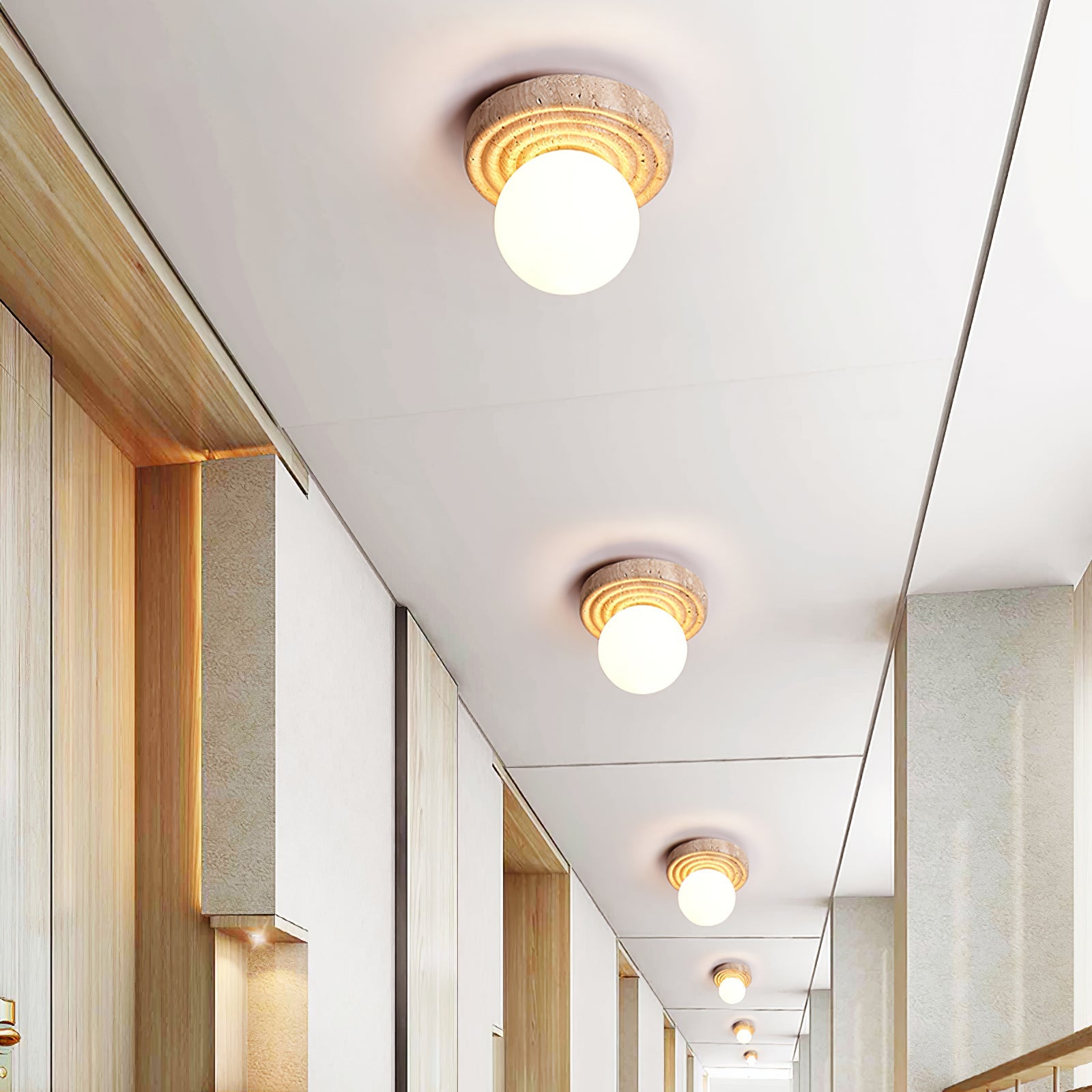 Carmen Travertine Ceiling Light - Blowlighting