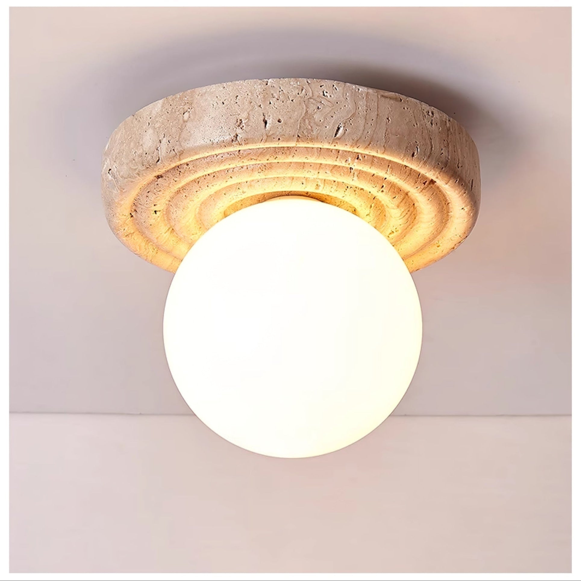 Carmen Travertine Ceiling Light - Blowlighting