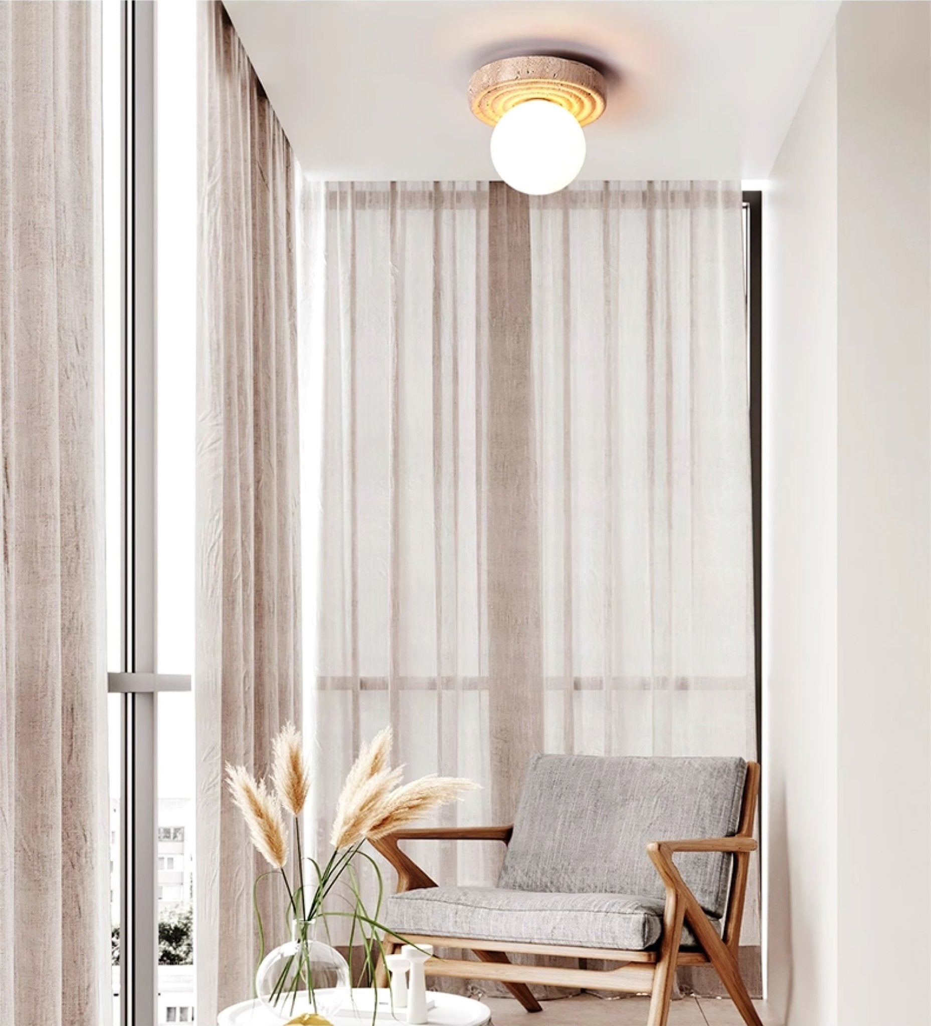 Carmen Travertine Ceiling Light - Blowlighting