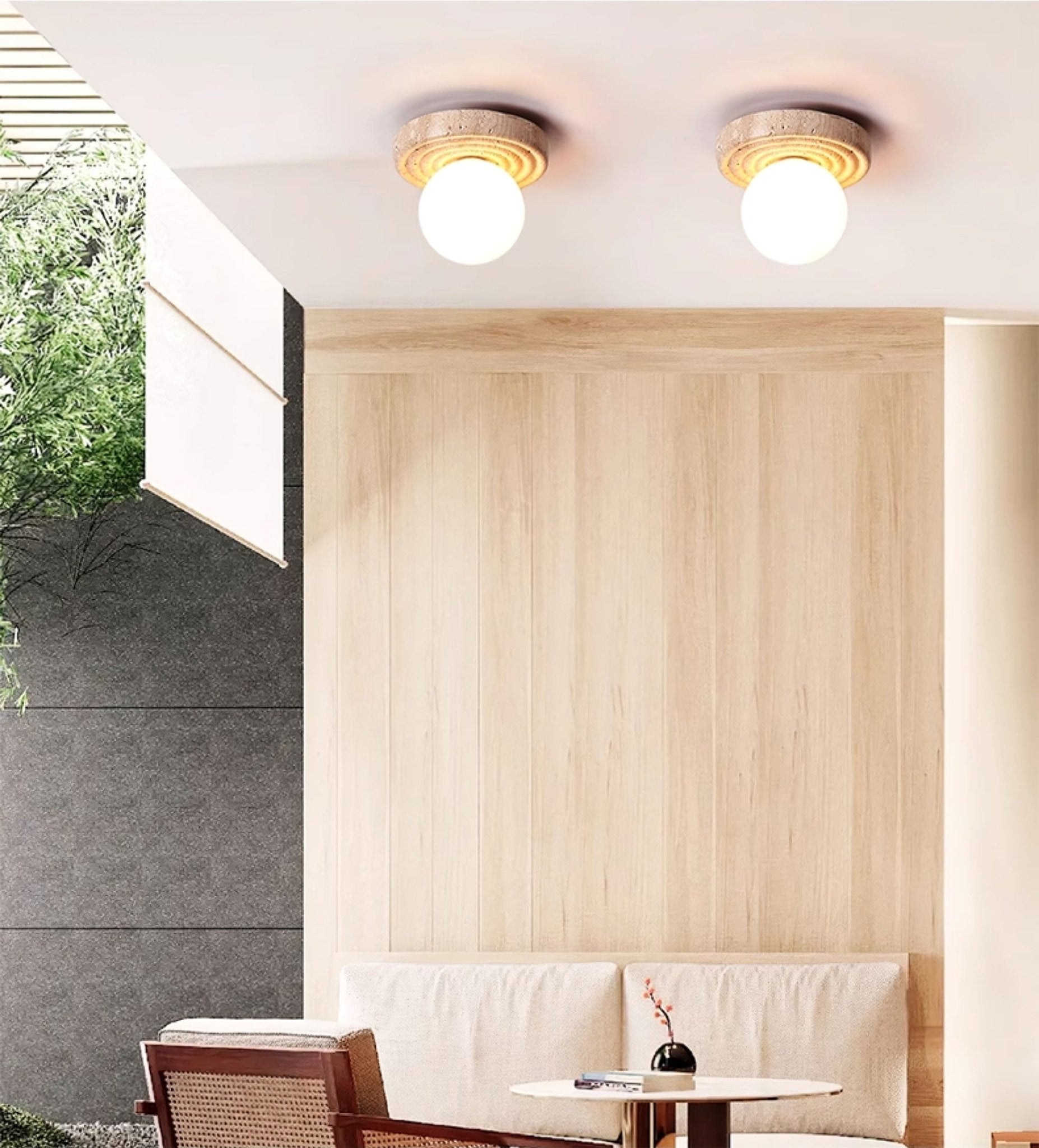 Carmen Travertine Ceiling Light - Blowlighting