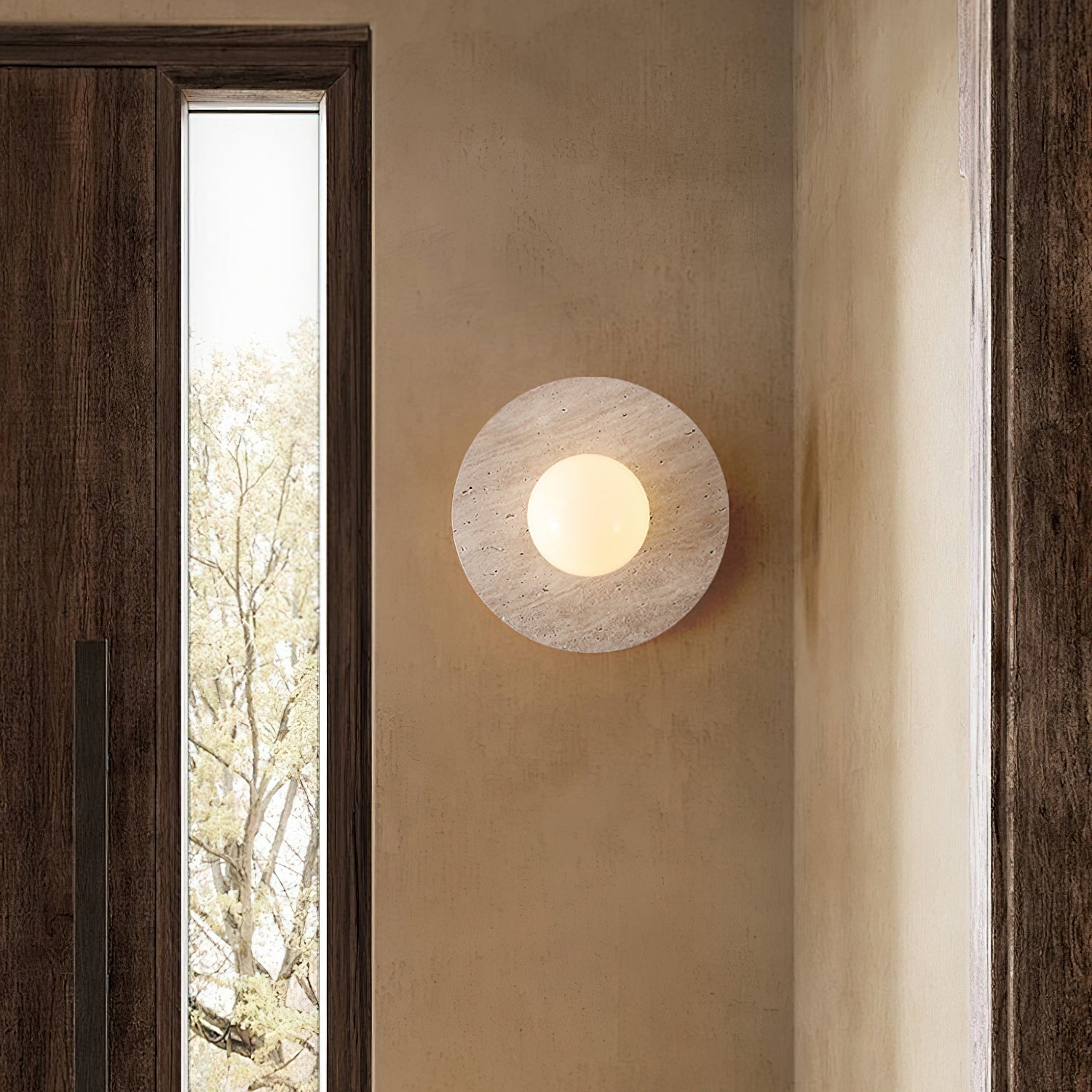 Elira Minimalist Travertine Wall Light