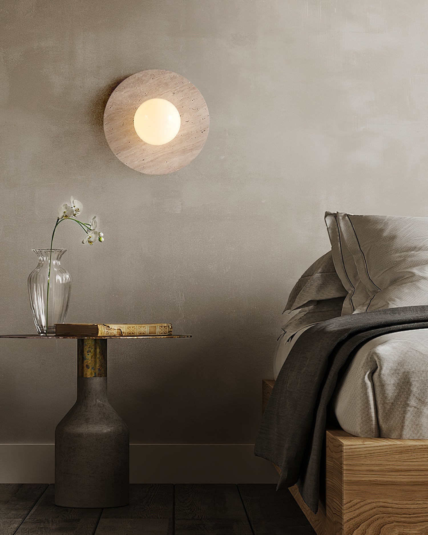 Elira Minimalist Travertine Wall Light
