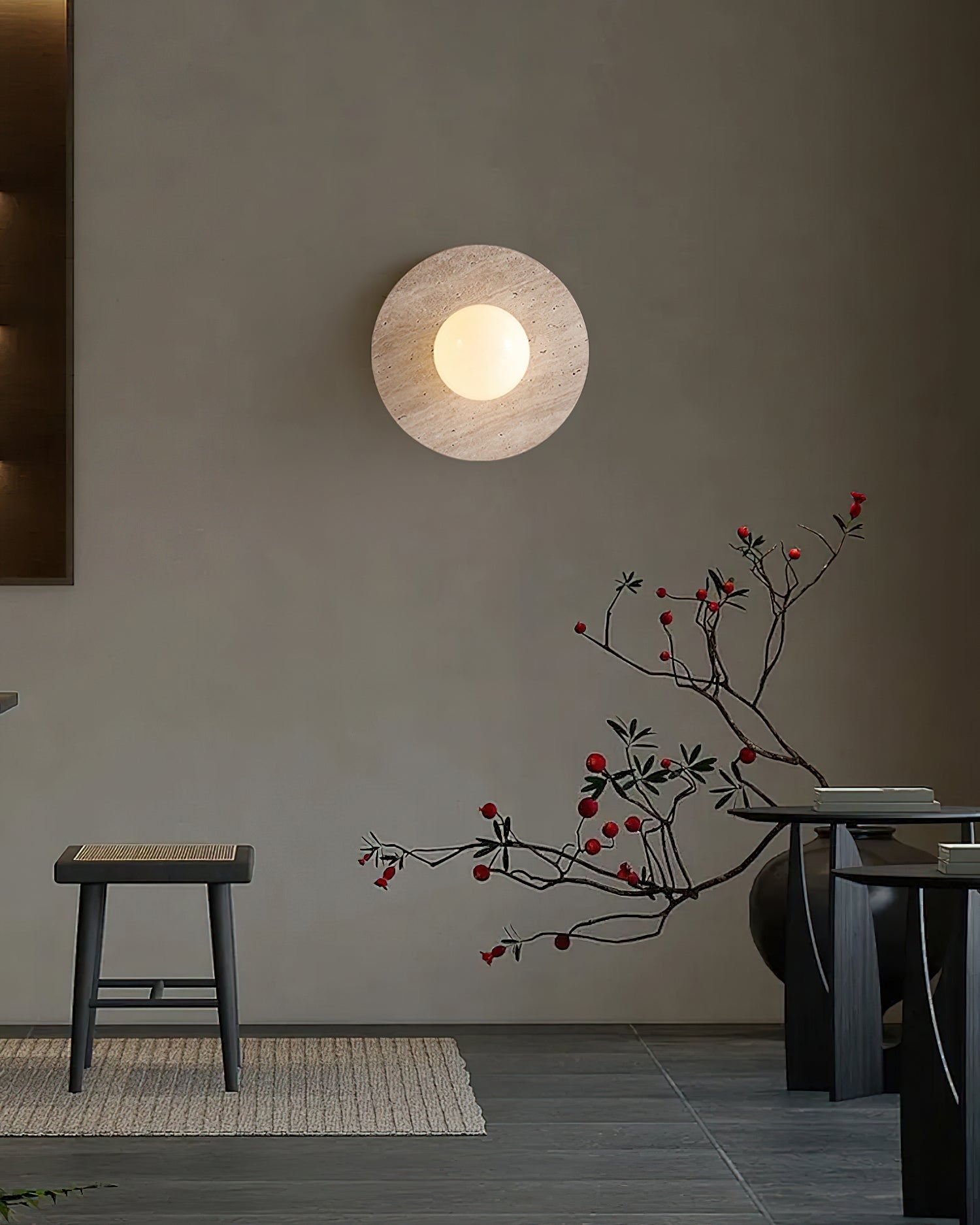 Elira Minimalist Travertine Wall Light