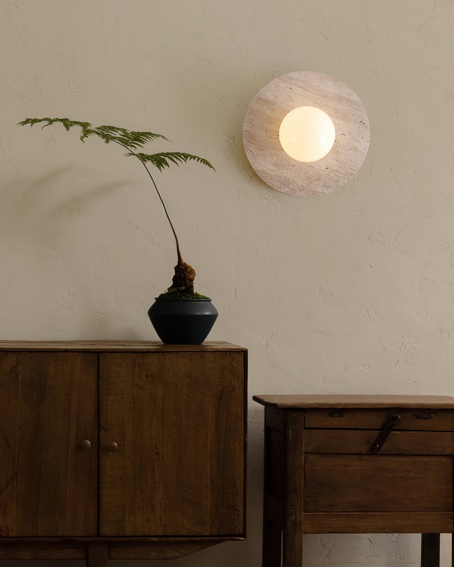 Elira Minimalist Travertine Wall Light