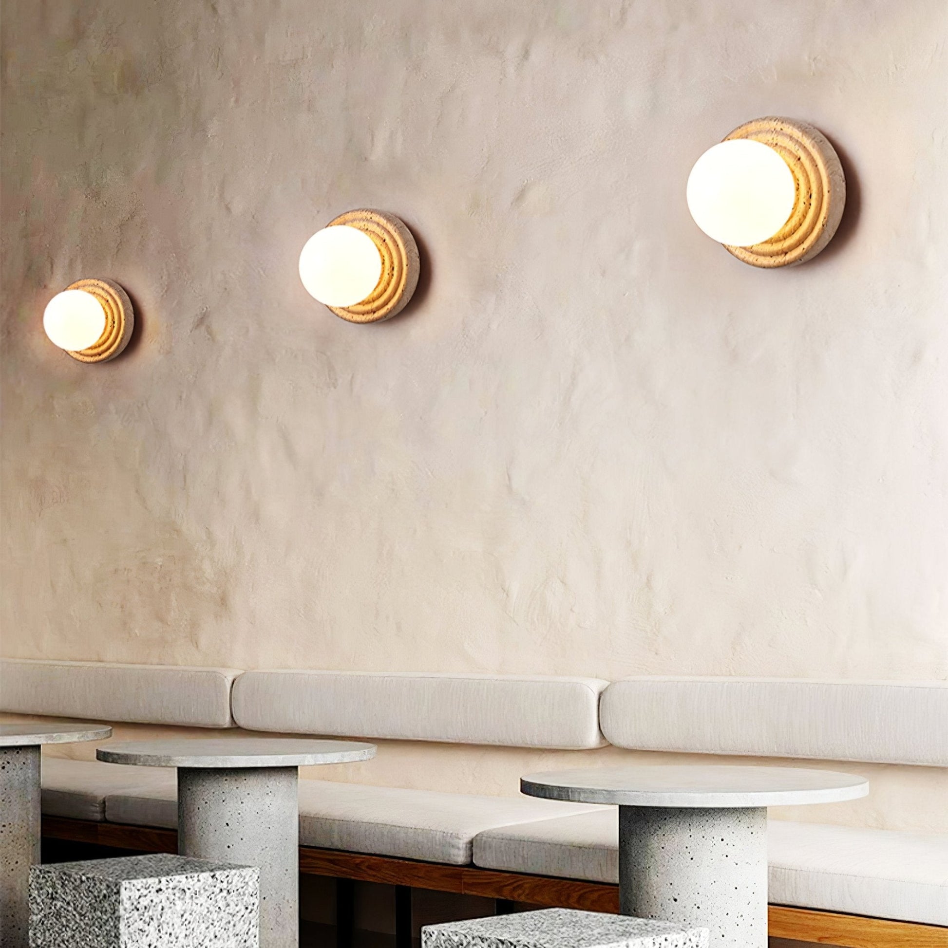 Echo Travertine Globe Wall Lamp - Blowlighting