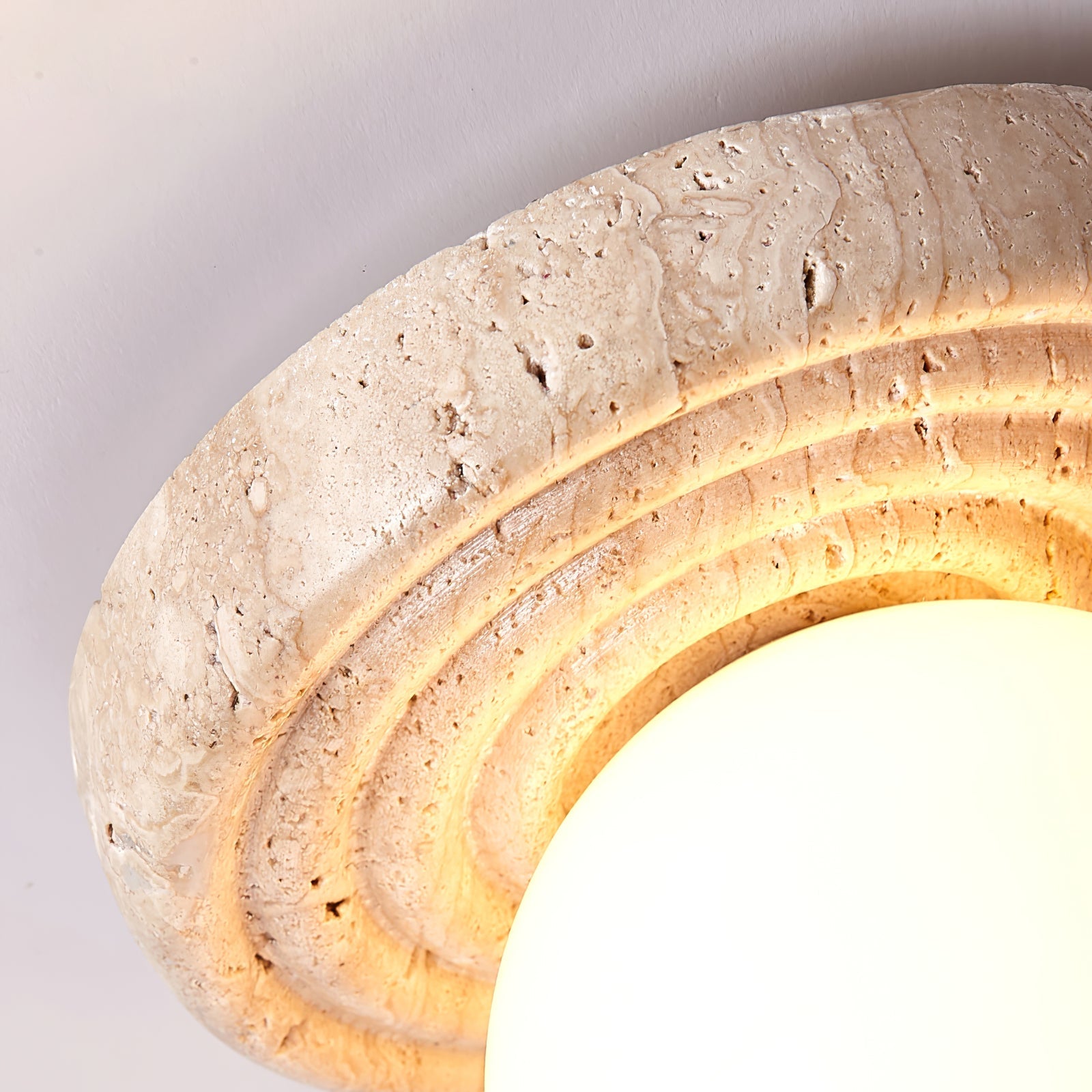 Echo Travertine Globe Wall Lamp - Blowlighting