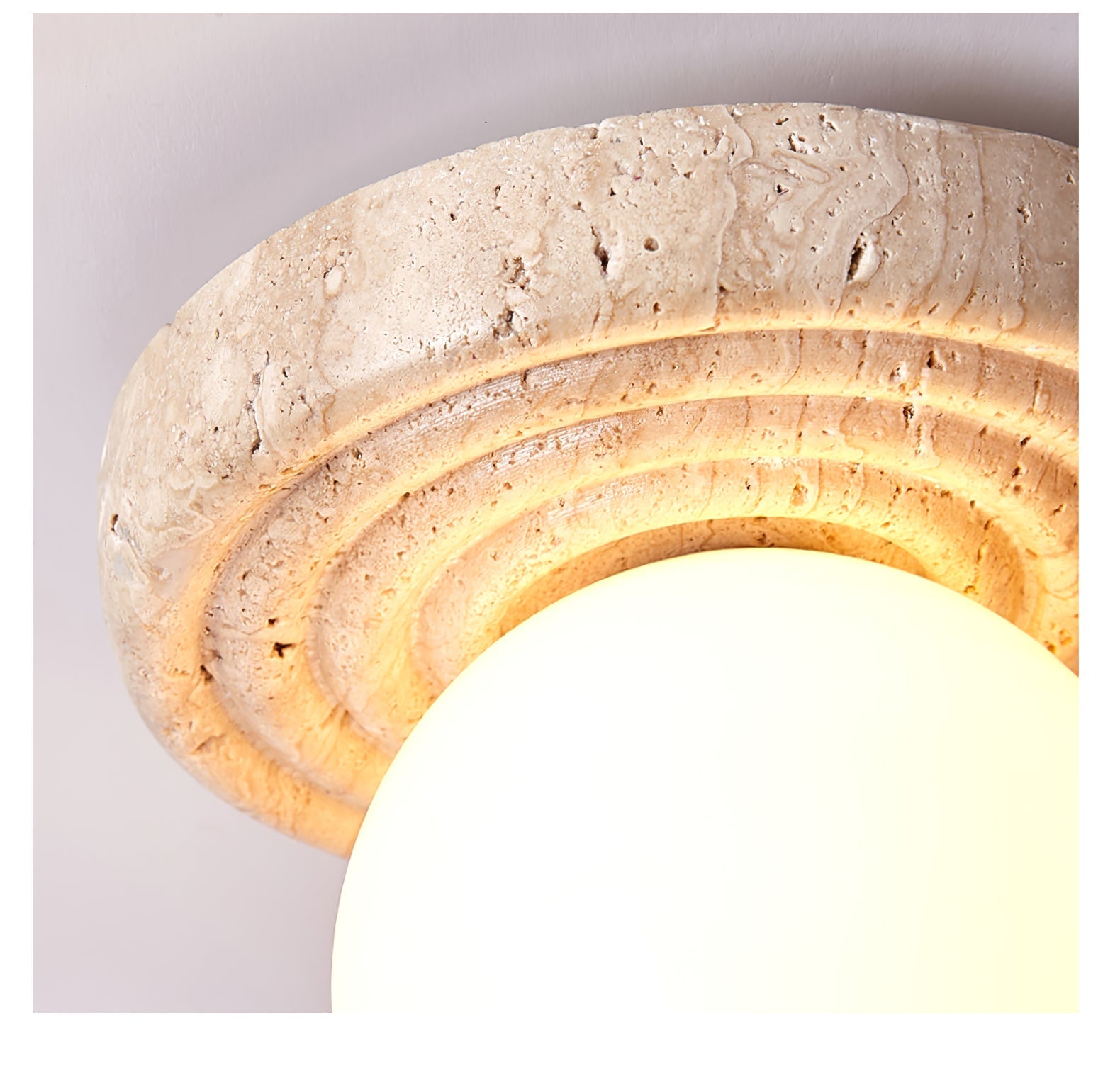 Echo Travertine Globe Wall Lamp - Blowlighting