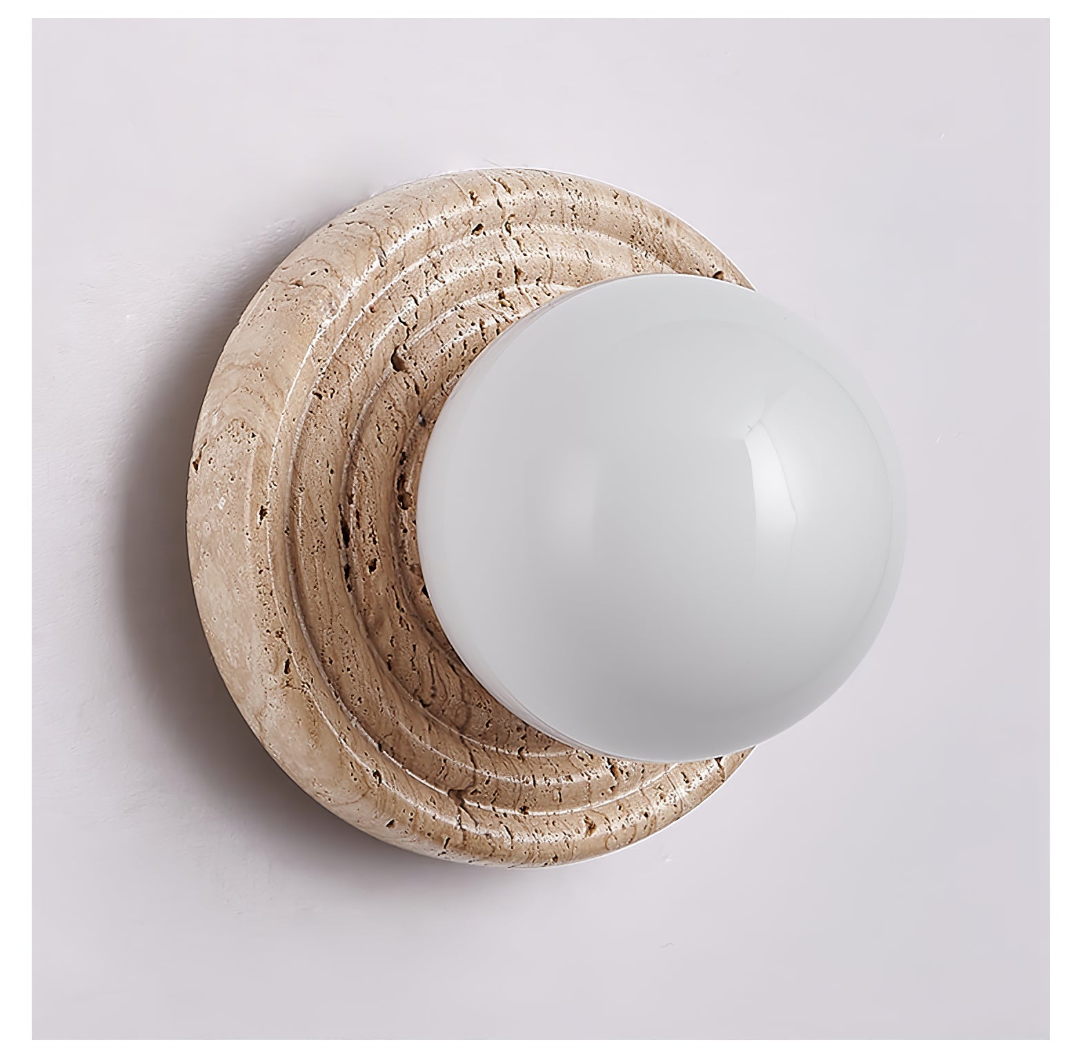 Echo Travertine Globe Wall Lamp - Blowlighting