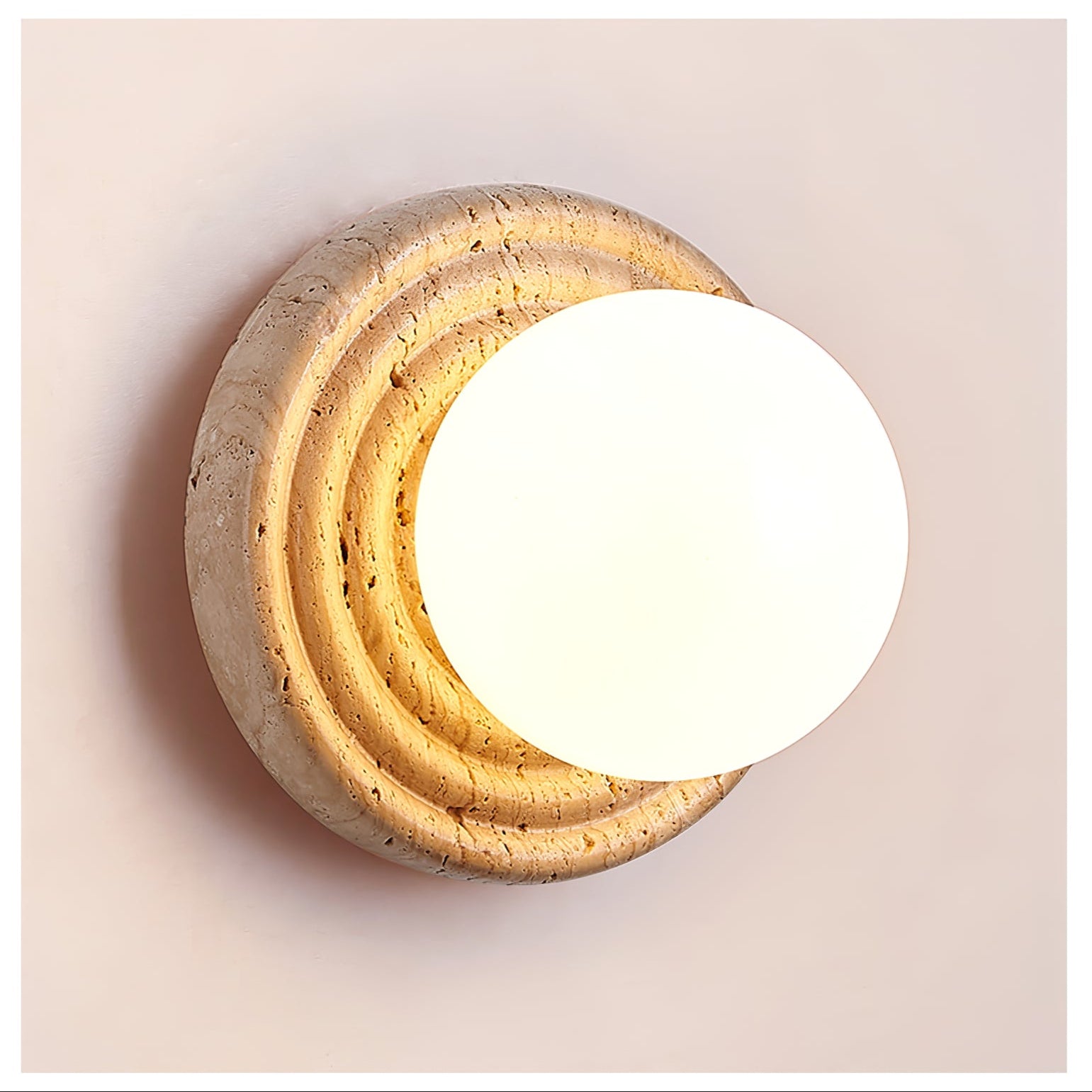 Echo Travertine Globe Wall Lamp - Blowlighting