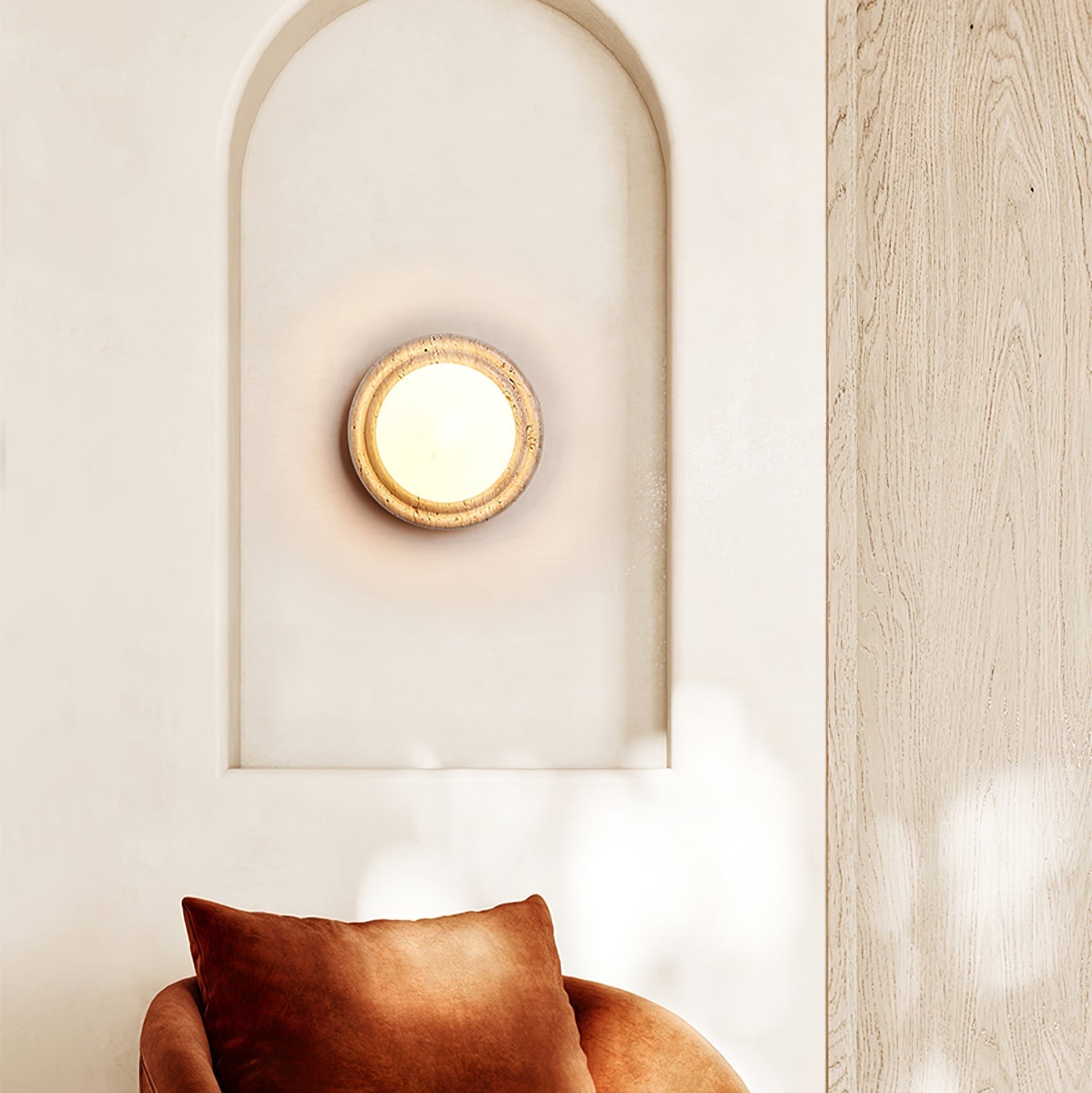 Echo Travertine Globe Wall Lamp - Blowlighting