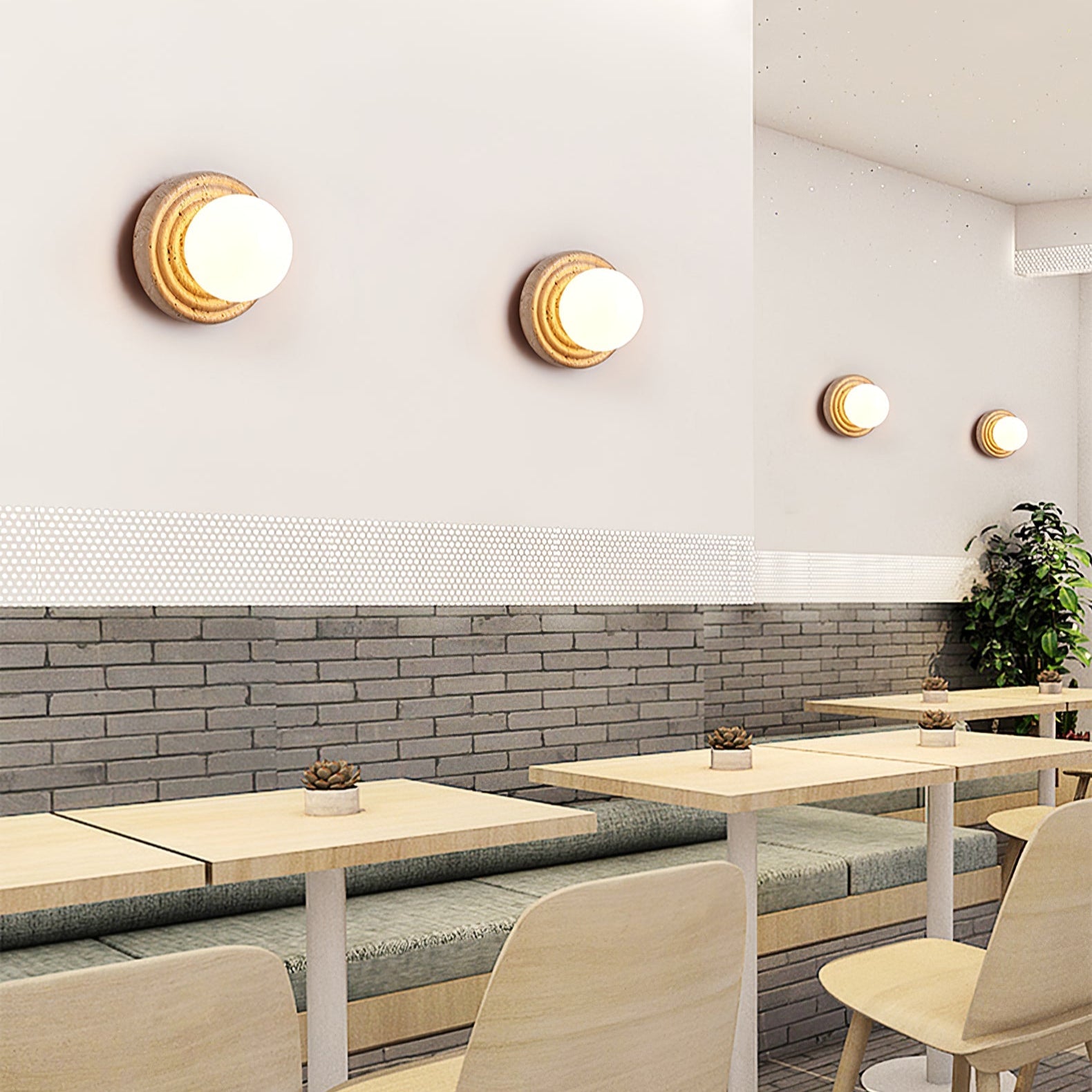 Echo Travertine Globe Wall Lamp - Blowlighting