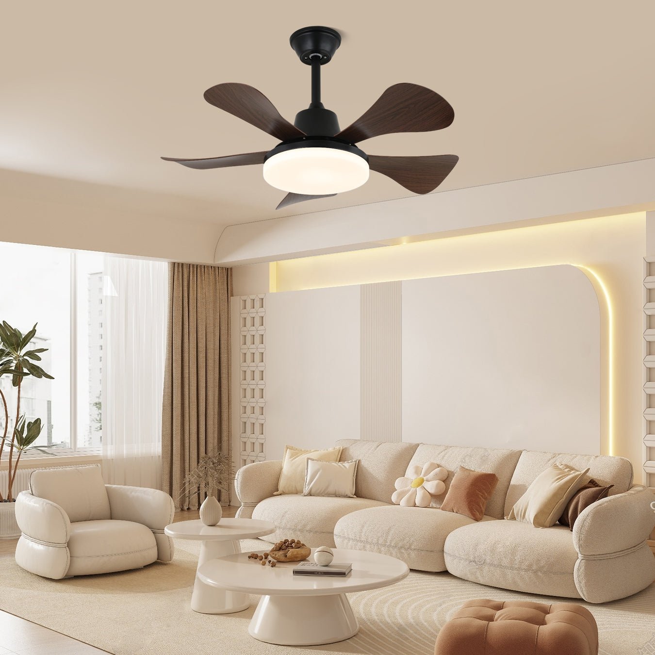 Aveline Wood Ceiling Fan Light - Blowlighting