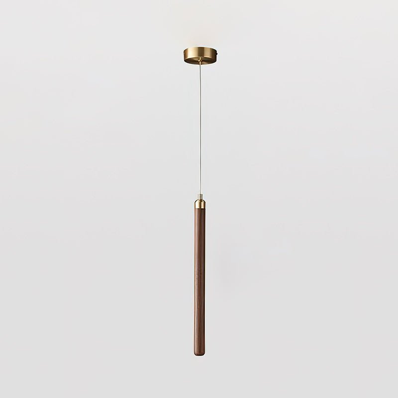 Kyoto Walnut Brass Linear Pendant Light - Blowlighting