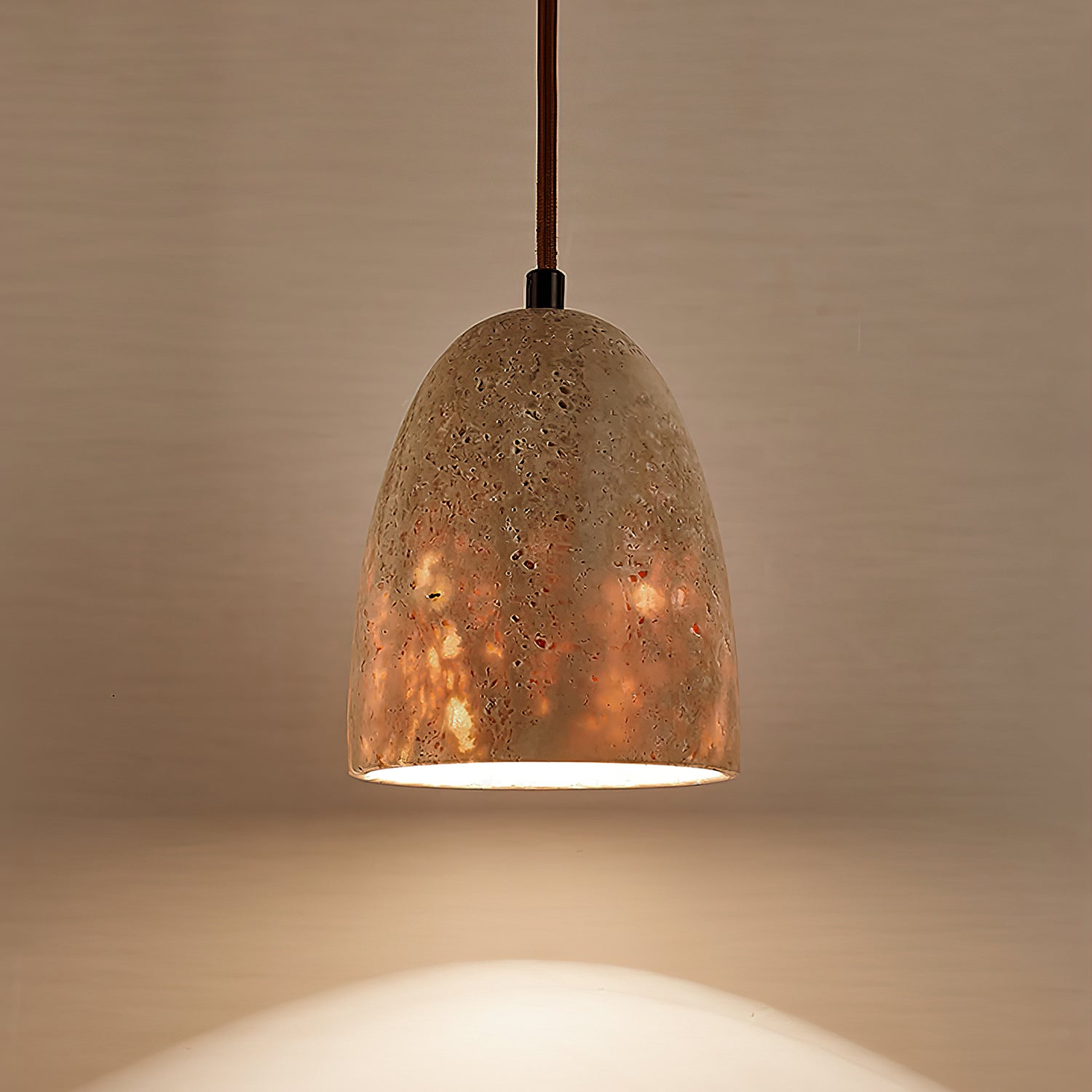 Evtheira Conical Travertine Pendant Light - Blowlighting
