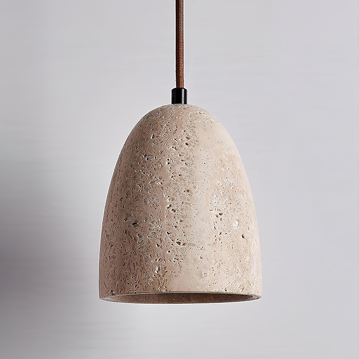 Evtheira Conical Travertine Pendant Light - Blowlighting