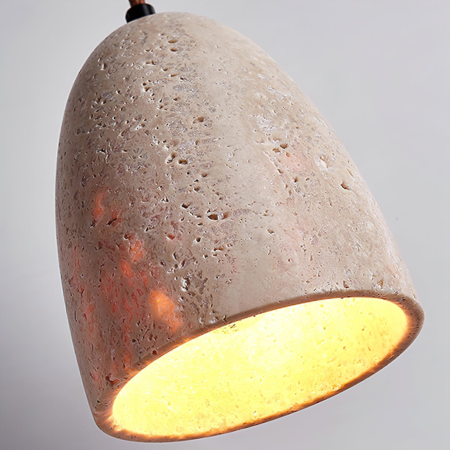 Evtheira Conical Travertine Pendant Light - Blowlighting
