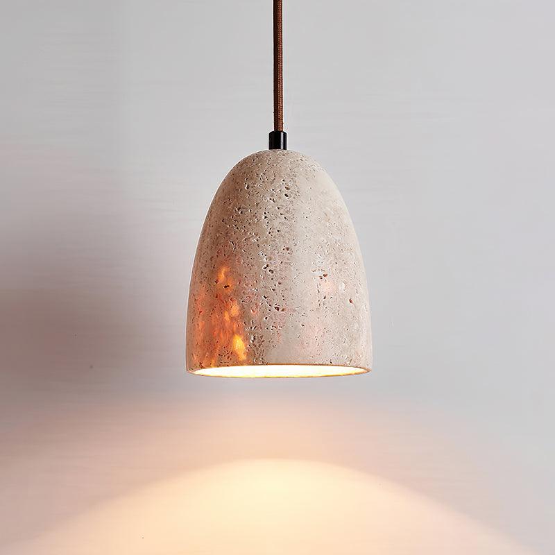 Evtheira Conical Travertine Pendant Light - Blowlighting