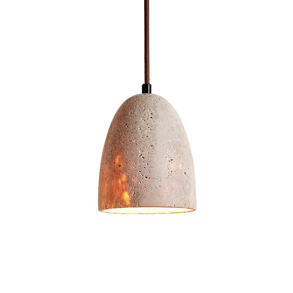Evtheira Conical Travertine Pendant Light - Blowlighting
