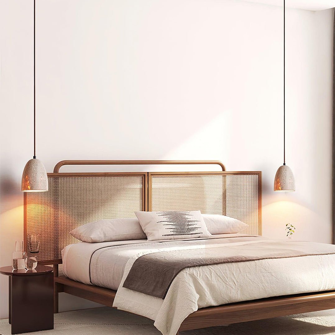 Evtheira Conical Travertine Pendant Light - Blowlighting