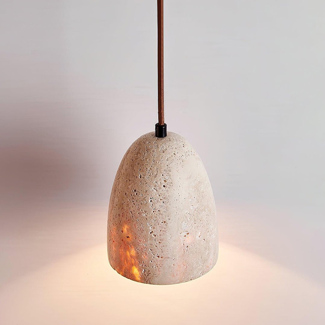 Evtheira Conical Travertine Pendant Light - Blowlighting