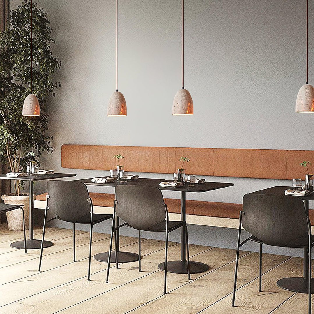 Evtheira Conical Travertine Pendant Light - Blowlighting