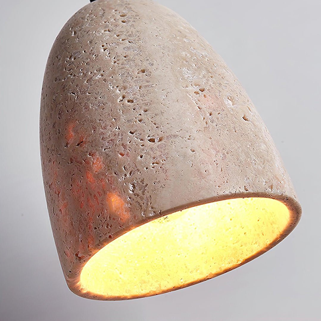 Evtheira Conical Travertine Pendant Light - Blowlighting