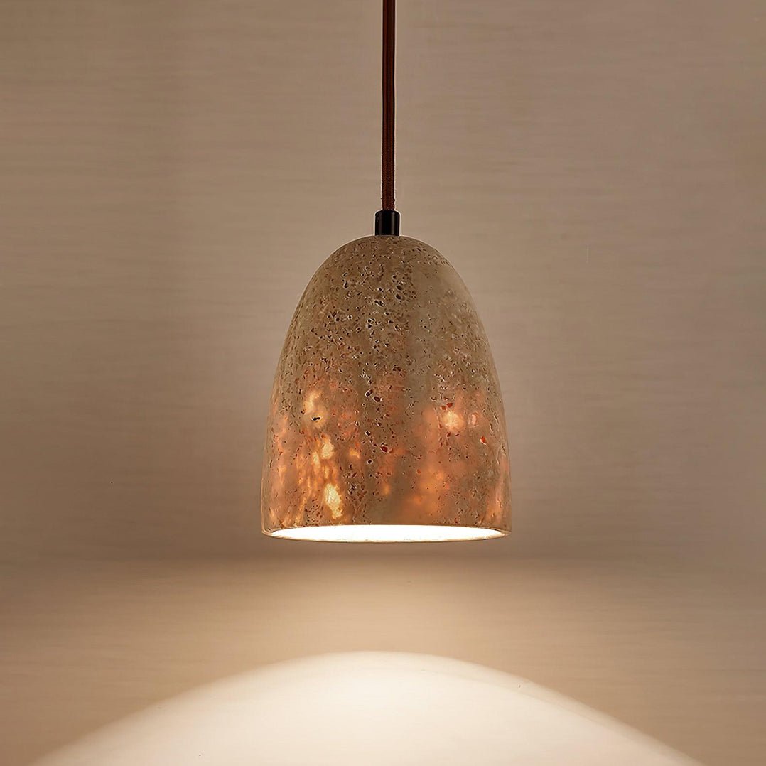 Evtheira Conical Travertine Pendant Light - Blowlighting