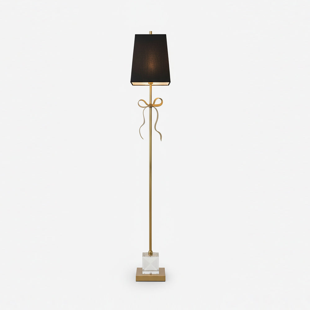 Ellery Gros-Grain Bow Modern Brass Floor Light