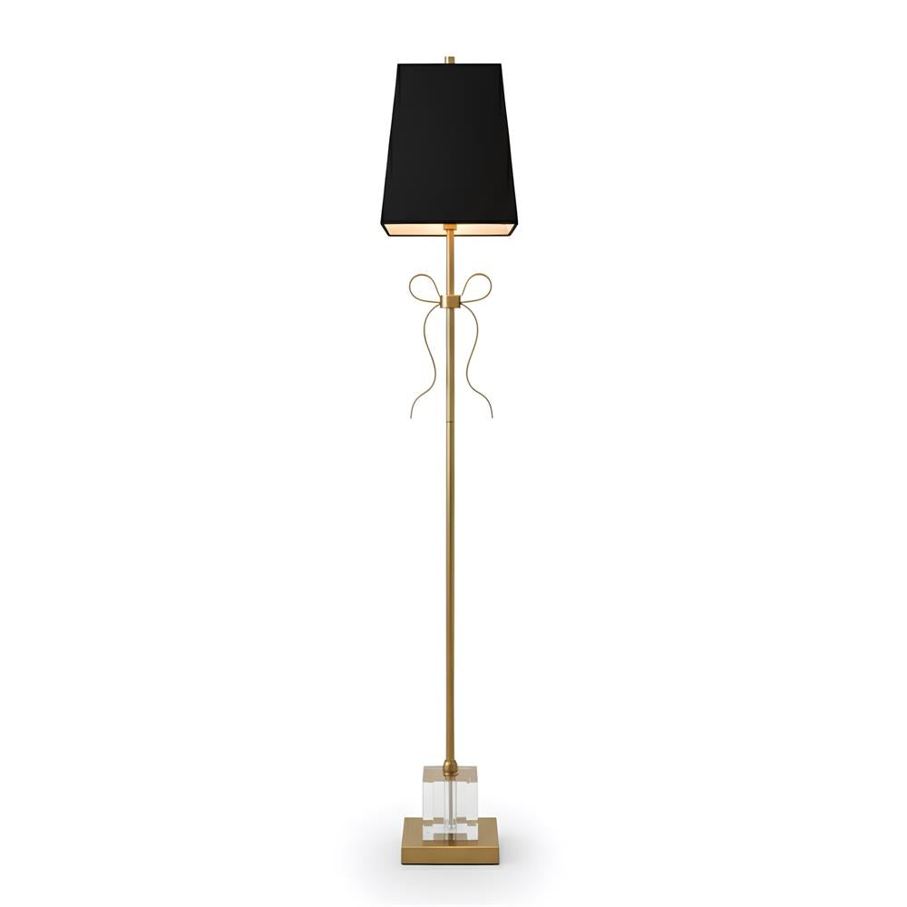 Ellery Gros-Grain Bow Modern Brass Floor Light