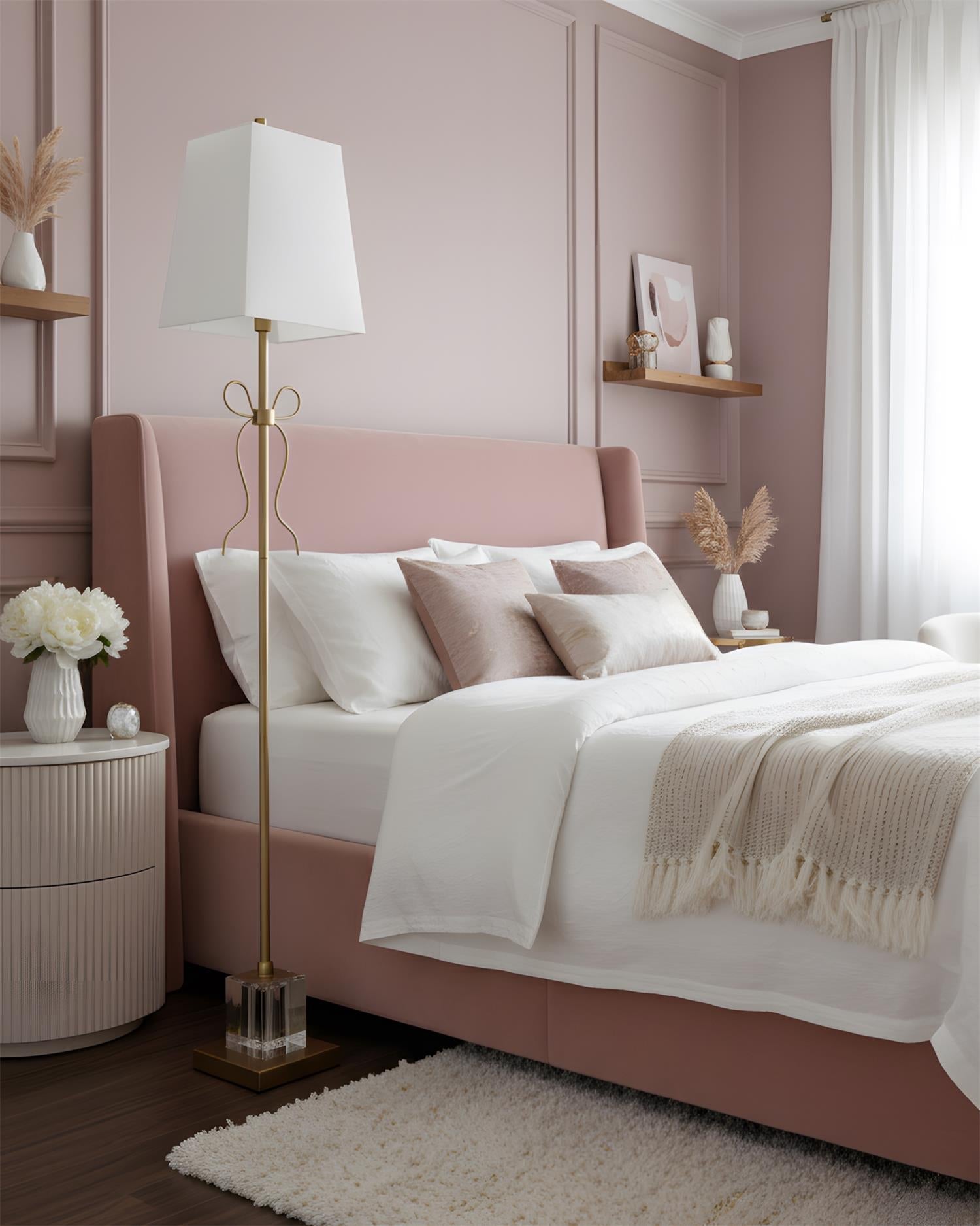 Ellery Gros-Grain Bow Modern Brass Floor Light