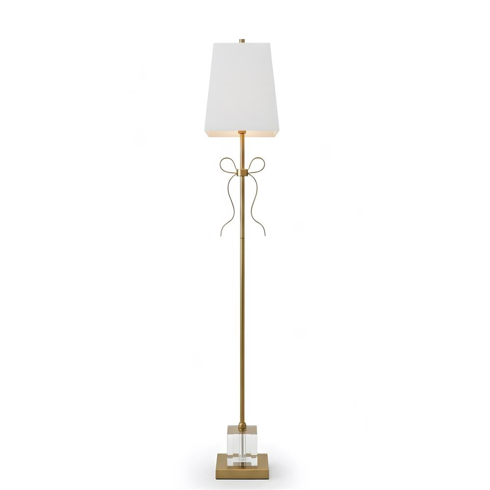 Ellery Gros-Grain Bow Modern Brass Floor Light