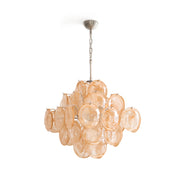 Ellie Modern Glass Yellow Disc Murano Chandelier