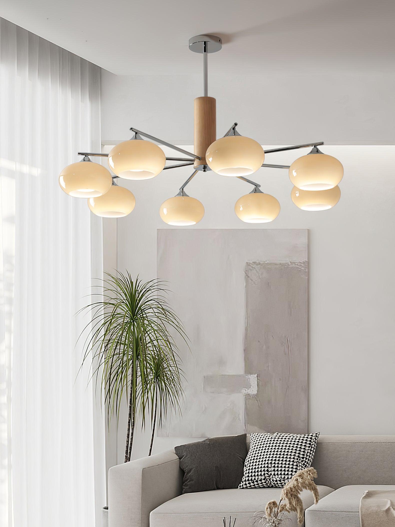 Elliptical Persimmon Chandelier - Blowlighting
