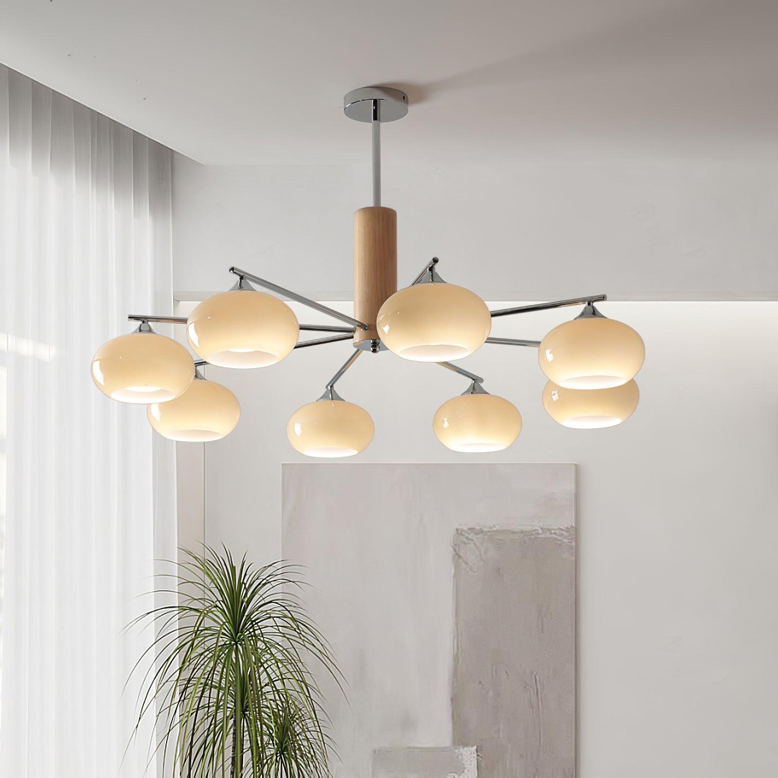 Elliptical Persimmon Chandelier - Blowlighting