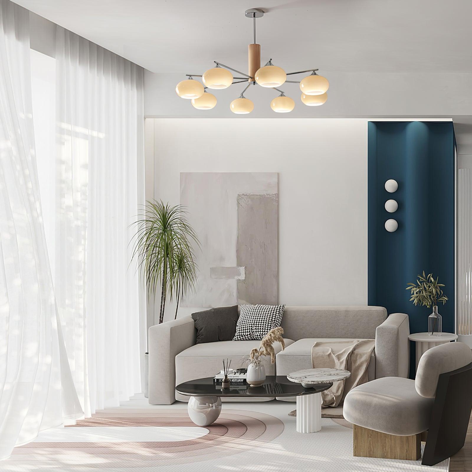 Elliptical Persimmon Chandelier - Blowlighting