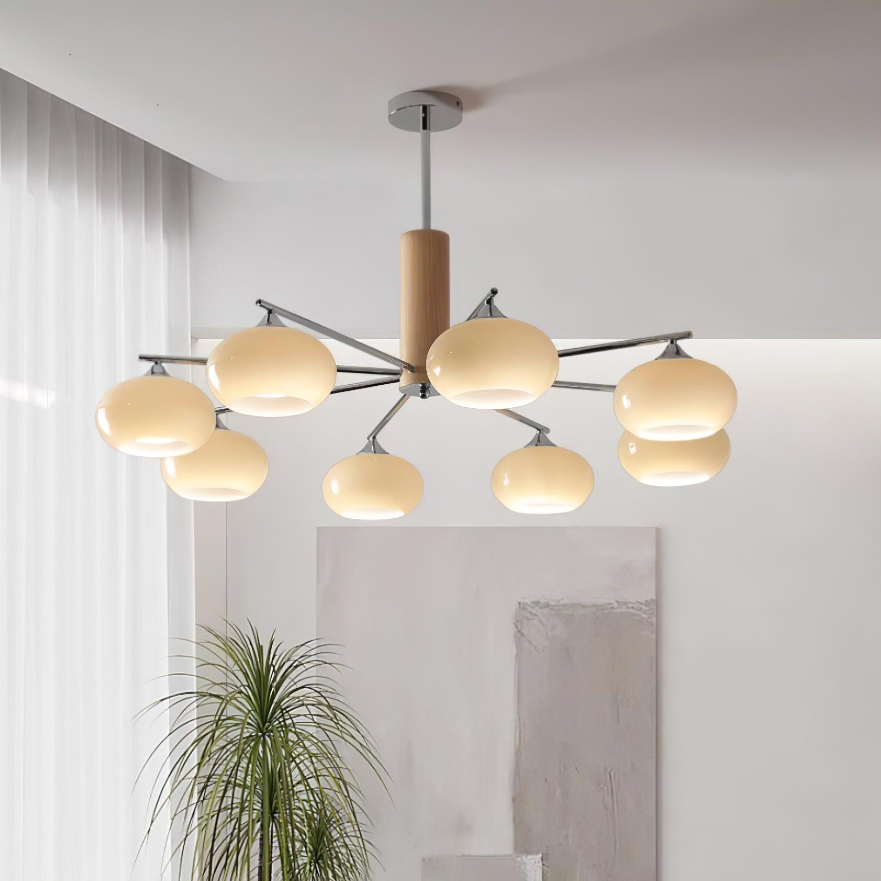 Elliptical Persimmon Chandelier - Blowlighting