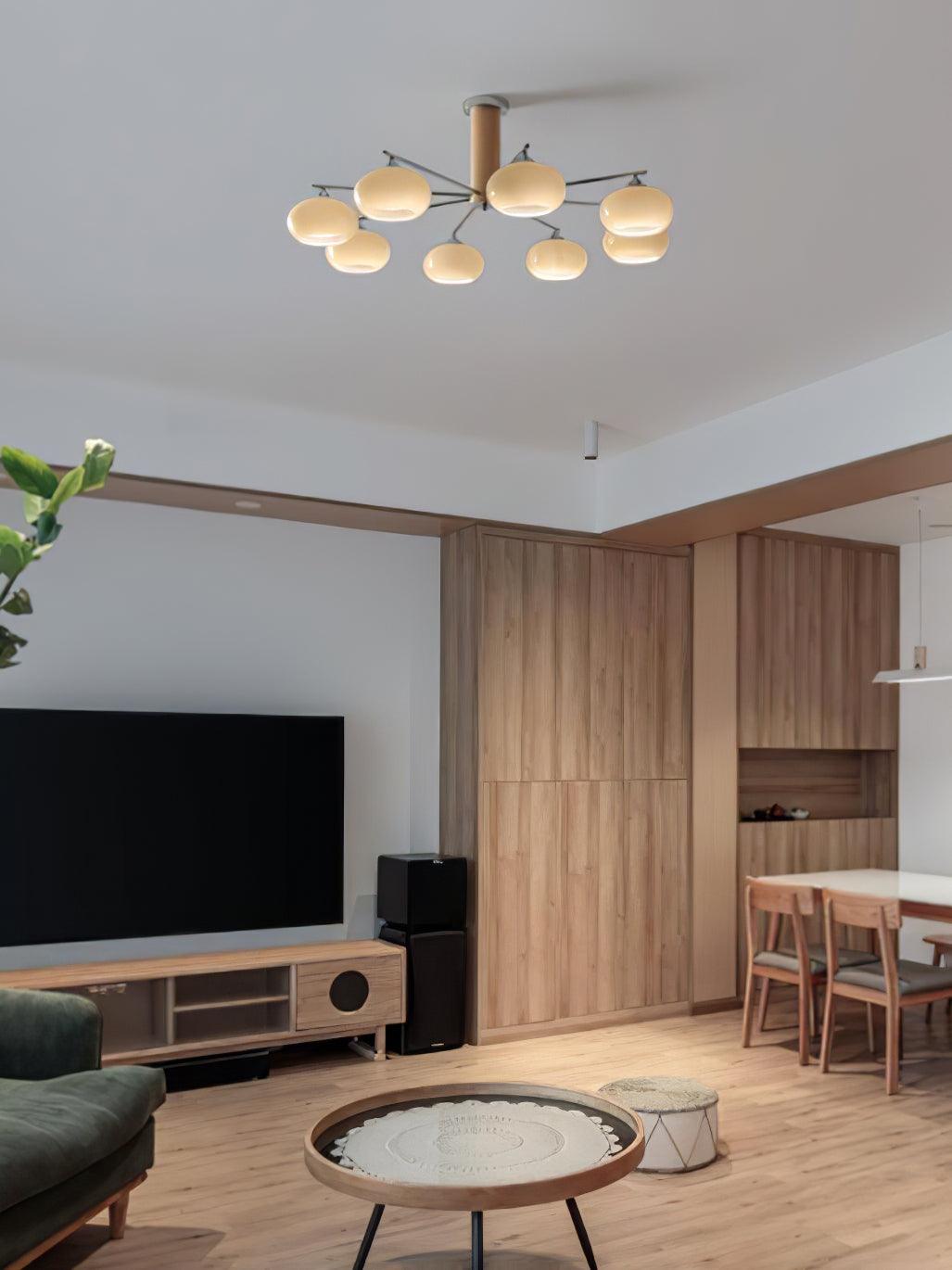 Elliptical Persimmon Chandelier - Blowlighting