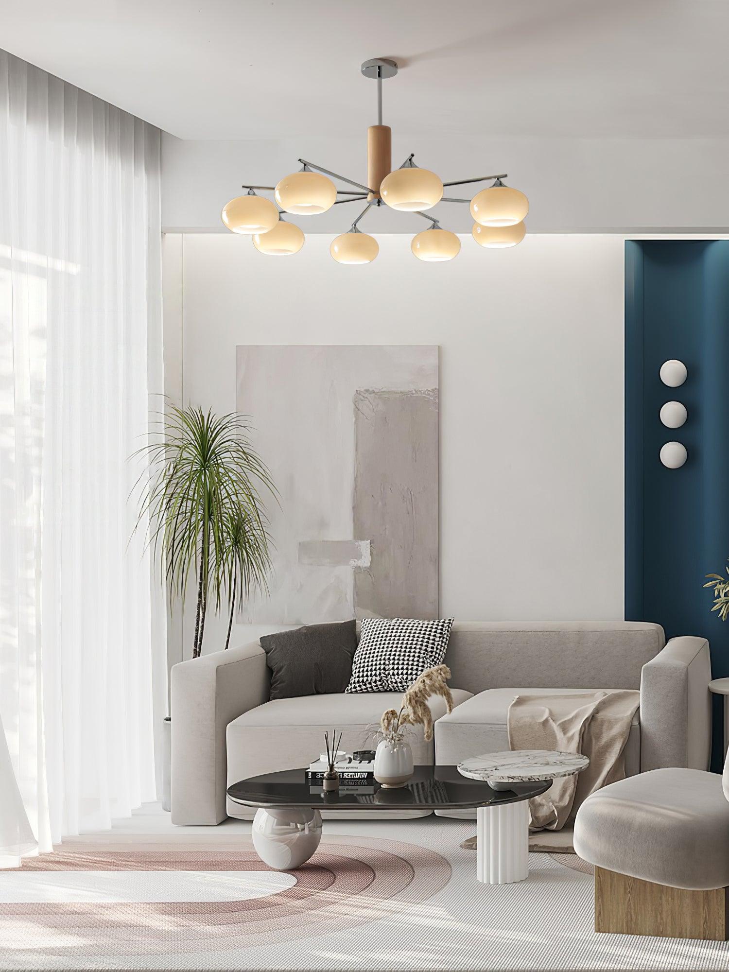 Elliptical Persimmon Chandelier - Blowlighting
