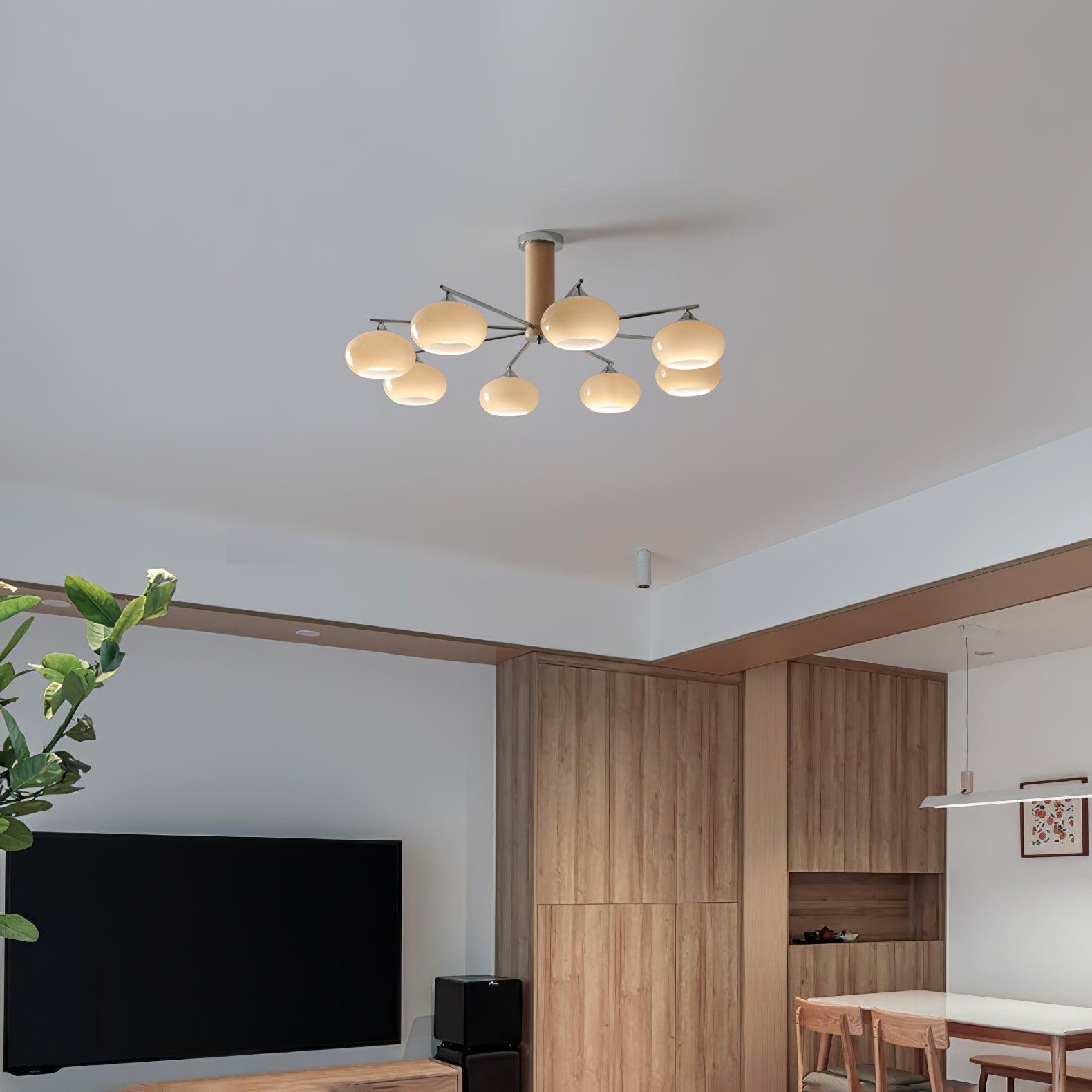 Elliptical Persimmon Chandelier - Blowlighting