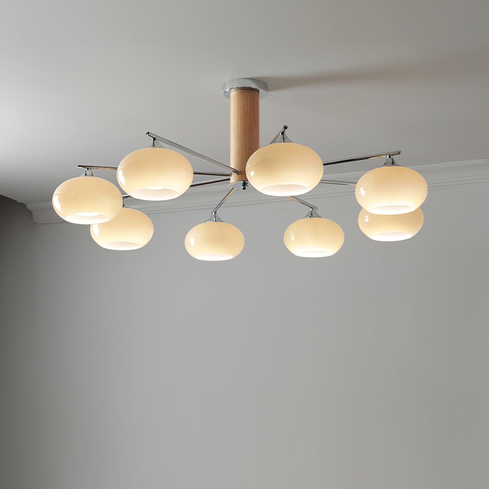Elliptical Persimmon Chandelier - Blowlighting
