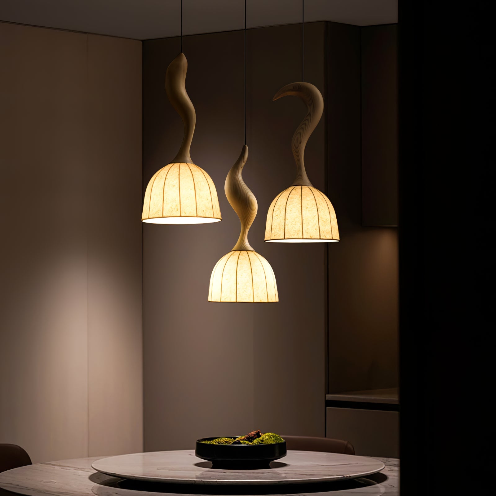 Colire Creativity Twisted Metal Wood Pendant Light - Blowlighting